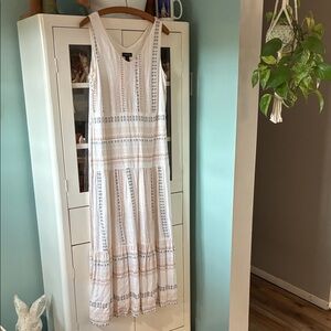 Tribal Femme sz p/S Elegant White Sleeveless Dress euc boho chic